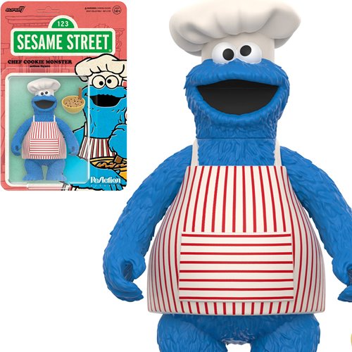 Sesame Street Chef Cookie Monster 3 3/4-Inch ReAction Figure